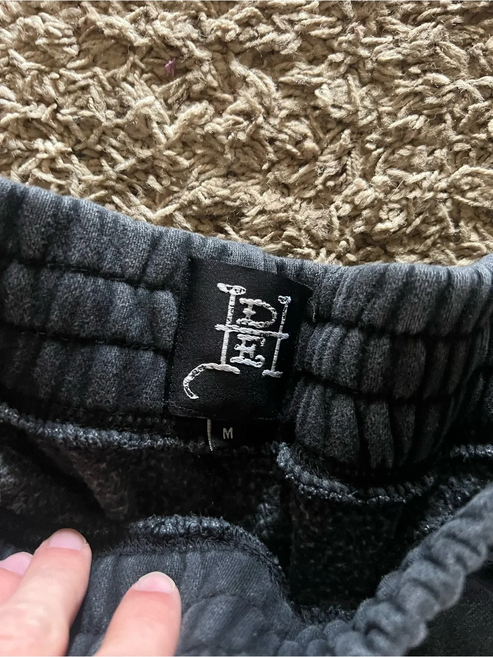 True Religion Black Dragon Graphic Sweatpants with Embroidered Details